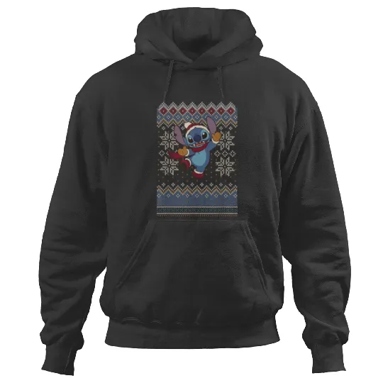 Disney Lilo Stitch Christmas Stitch Ugly Sweater Style Hoodies