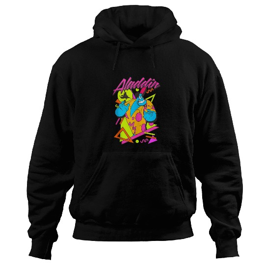 Disney Aladdin Genie 90s Style Neon Portrait Hoodies
