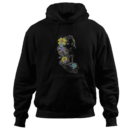 Disney Tangled Rapunzel Floral Sketch Hoodies