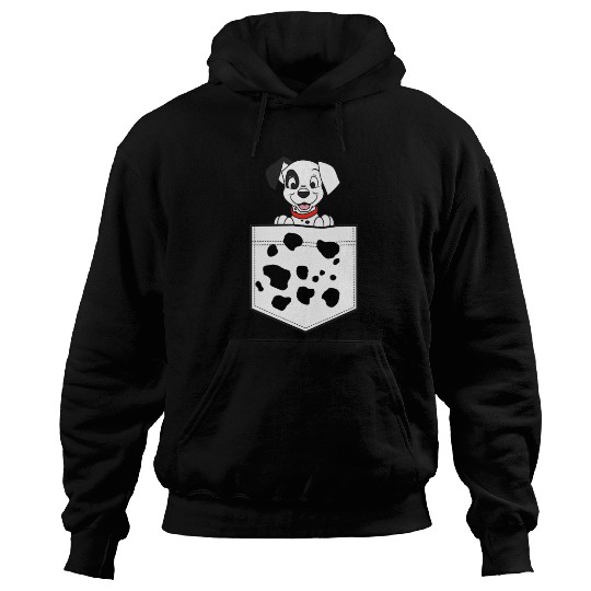 Disney 101 Dalmatians Patch Puppy Dotted Pocket Logo Hoodies