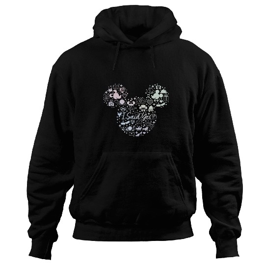 Disney I Said Yes Engagement Proposal Mickey Head Icon Hoodies