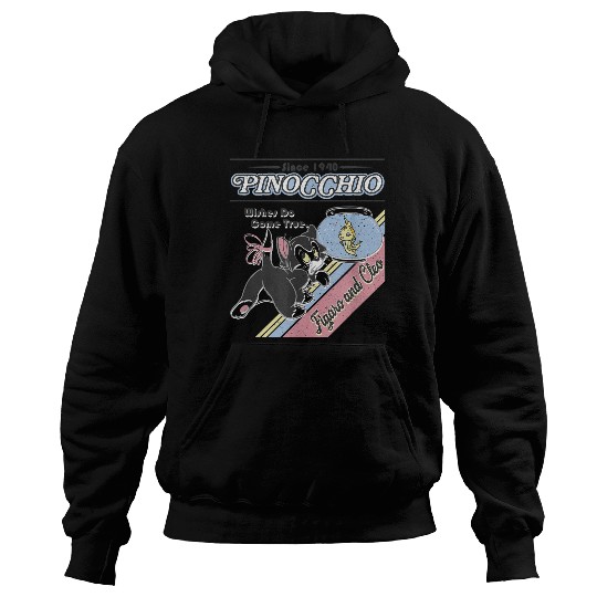 Disneyss Pinocchio Wishes Do Come True Figaro And Cleo Retro Hoodies