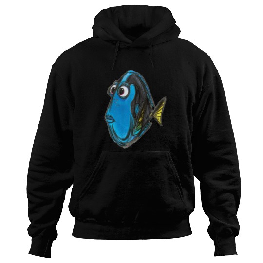 Disneyss Pixars Finding Nemo Dory Blue Fish Sketch Portrait Hoodies