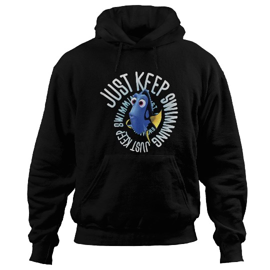 Disneyss Pixars Finding Dory Just Keep Swimming Big Chest Logo Hoodies