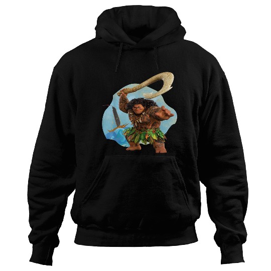 Disneyss Moana 2 Action Pose Maui With Fish Hook Hoodies