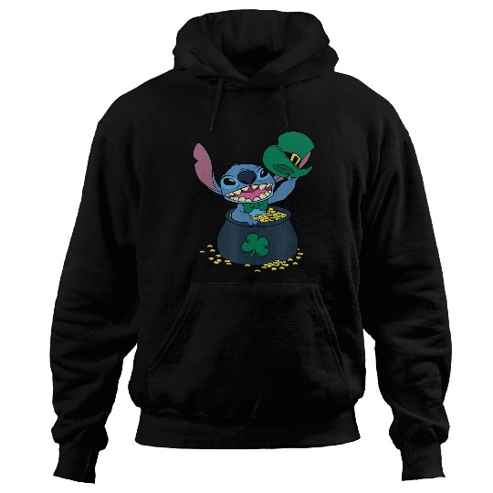 Disney Stitch Pot of Gold Shamrock St. Patrick's Hoodies