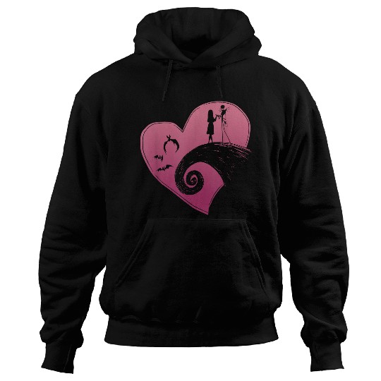 Disneyss The Nightmare Before Christmas Jack And Sally Heart Hoodies