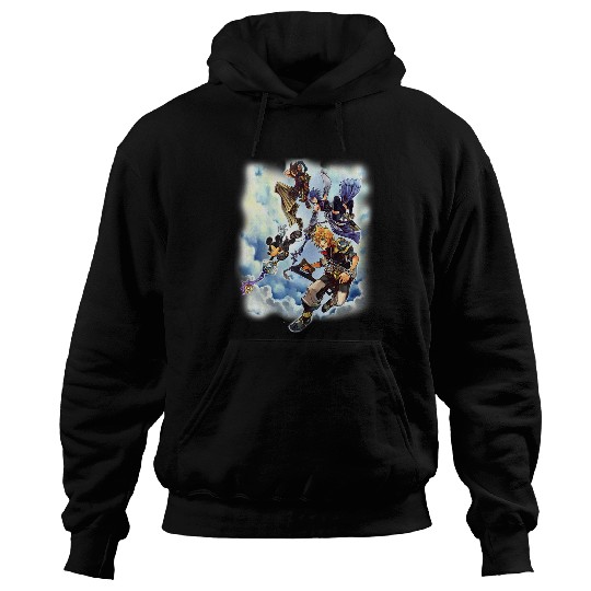 Disneyss Kingdom Hearts Main Characters Falling From Heaven Hoodies