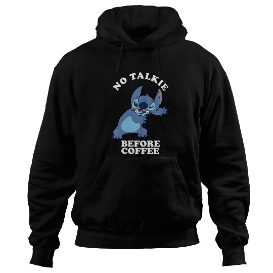 Disneyss Lilo Stitch No Talkie Before Coffee Grumpy Alien Vneck Hoodies