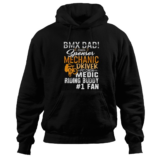 BMX Bike Ride Crash Swear Repeat Fathers Day Dad Husband Men Hoodies