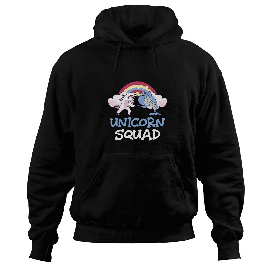 Narwhal Lover Unicorns Squad Fish Rainbow Kids Boy Girl Whale Hoodies