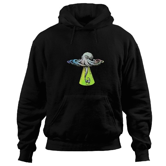 Aliens Octopuss UFO Hologram Vinyl Octopuss vibes Astronaut Outfit Hoodies