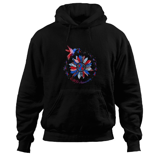 Blue Red Ribbon Leopard Sunflower CHD Awareness Hoodies