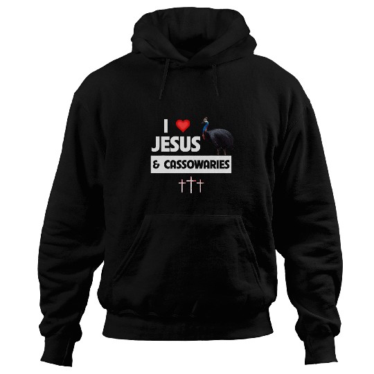 Christian I Love Jesus and Cassowaries Christian Zoo Animal Wild Birds Christ Hoodies