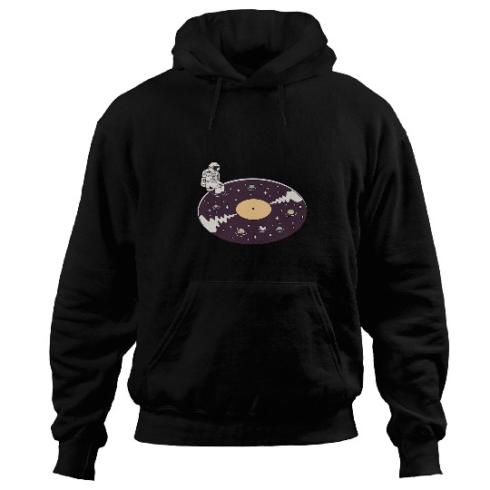 Astronauts Planet Vinyl Record Space Astronaut Spacecraft Spaceman Hoodies