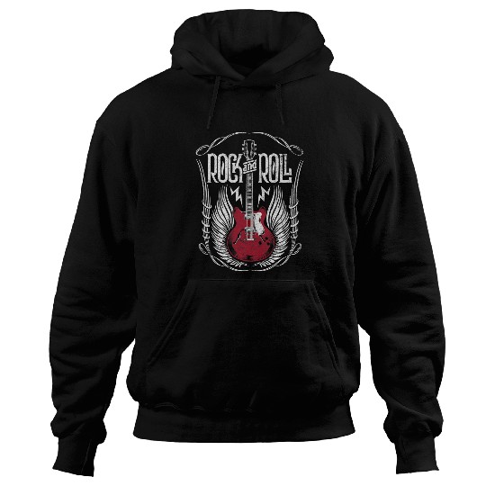 Guitarist Distressed vintages Retro 80s Rock Roll Music Guitar Wings 2 Guitar Hoodies