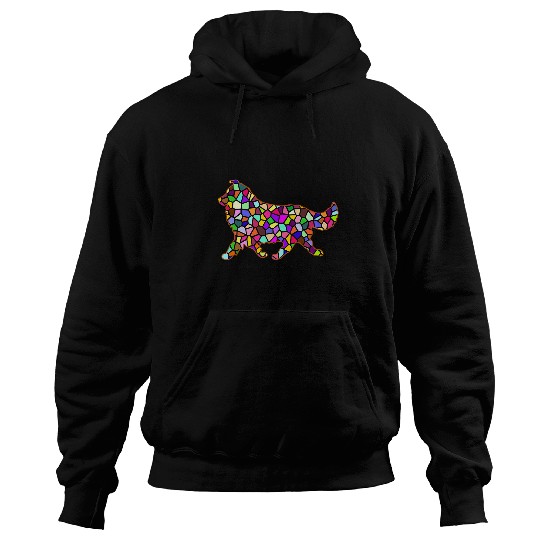 Dog Shetland Sheepdog Sheltie in Stained Glass Hoodies