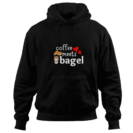CF Coffee Mens Funny coffee meets bagel morning bagel Design Hoodies