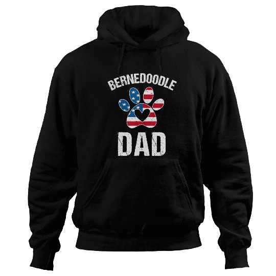 Bernedoodle Dad Daddy Bernedoodle Lovers Owner American Flag Hoodies