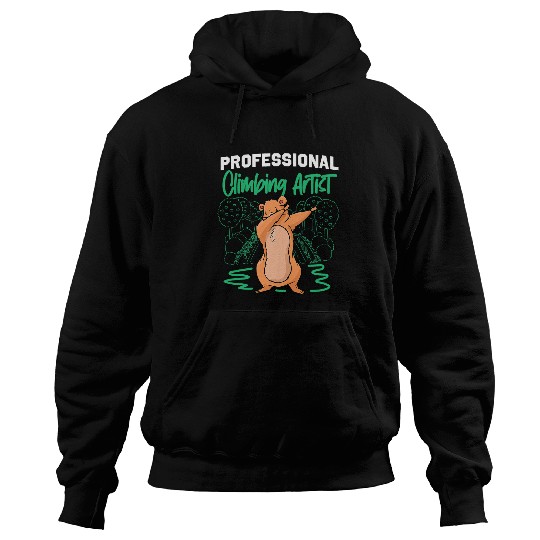 Climbing Climber Groundhog Professional Climbing Artist Climb Hoodies