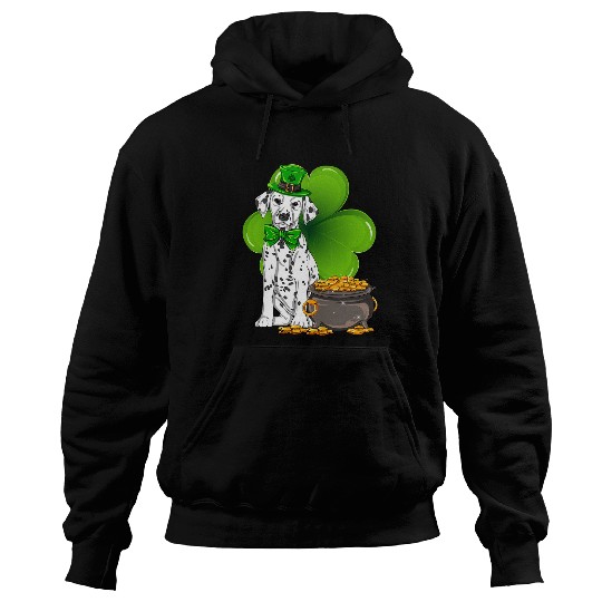 Dalmatian St Patricks Day dalmatian Shamrock Pet Dog Lover Dalmatians Dog Hoodies