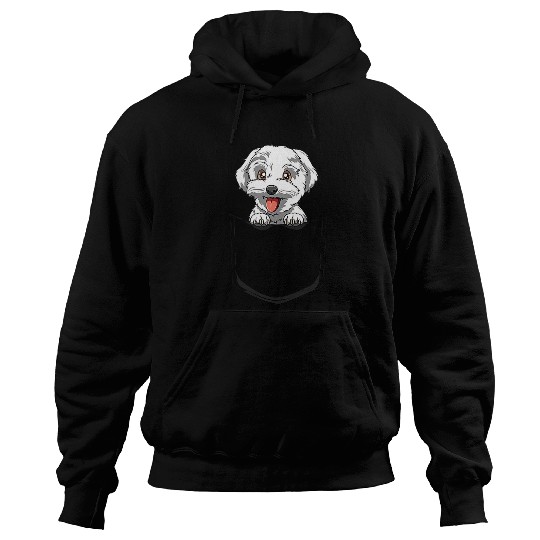 Dog Maltese Pocket Maltese Peeking Out Pocket Maltese Lovers Dog Hoodies