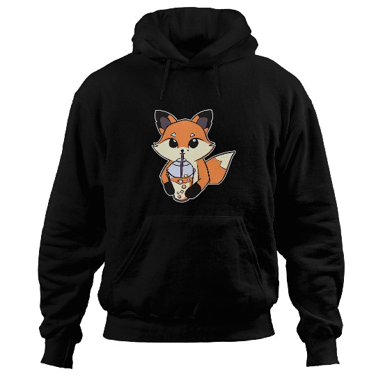 Fox Lover Anime Fox Drinking Bubble Tea Kawaii 2 68 Hoodies