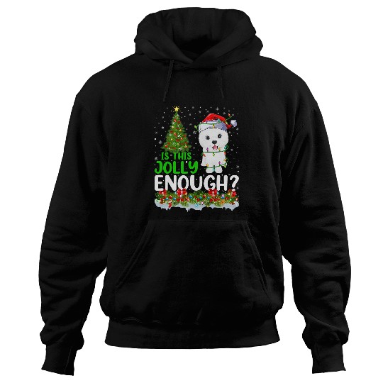 Dog Samoyed Is This Jolly Enough Samoyed Dog Christmas Tree Hoodies