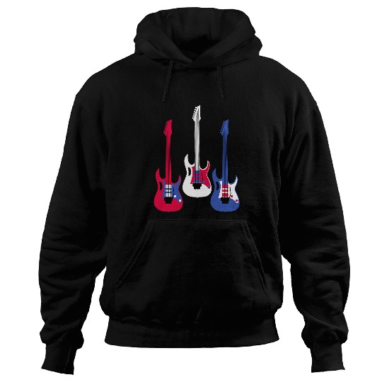 Guitarist Retro Patriotic Guitar Red White Blue Cool USA Hoodies