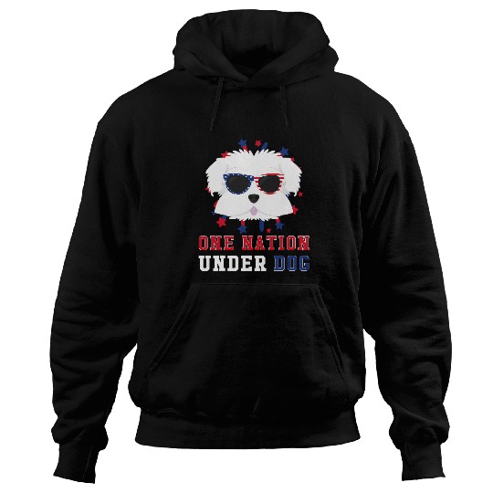 Dog Maltese One Nation Under Dog Fourth Of July Hoodies