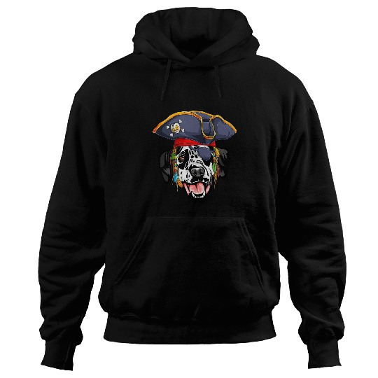 Dalmatian Pirate Funny Spotted Coachs Dog 10 Dalmatians Dog Hoodies