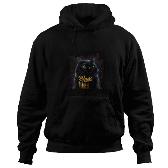 black cats Cow French Fries 232 Hoodies