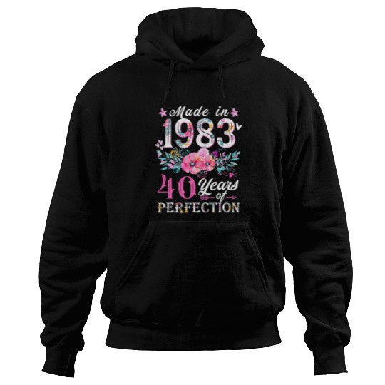 Floral 40th birthday gift ideas for women bests of 1983 8 Hoodies