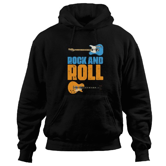 Guitarist Rock and Roll Retro Guitars Rock Band Musician Guitar Player Guitar Hoodies