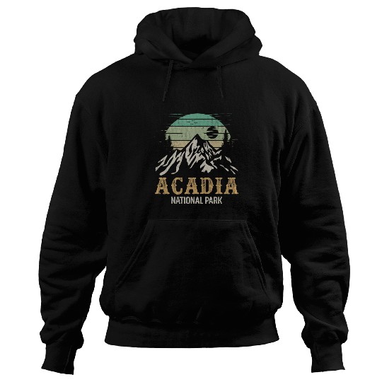 Hiking Hiker Acadia National Park Merchandise Retro Hike Hoodies