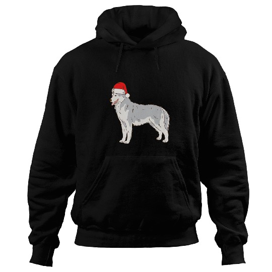 Dog Husky Santa Grey Siberian Husky Winter Christmas Dog Mom Holiday Hoodies