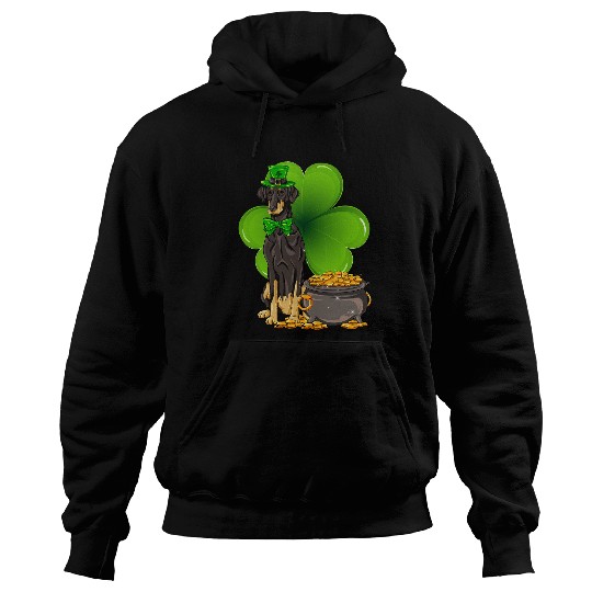 Dog Doberman St Patricks Day dobermann Shamrock Pet Dog Lover Hoodies