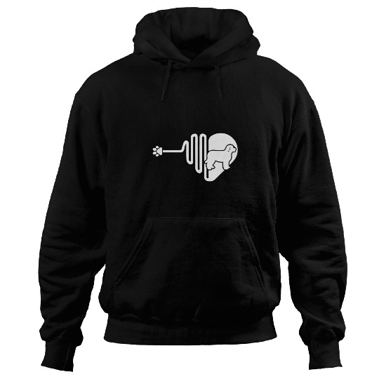 Bernedoodle Dog Paw Heartbeat Pet Owner Veterinarian Hoodies