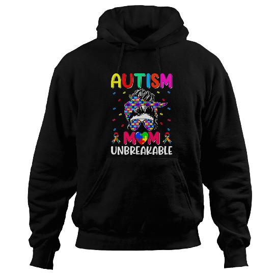 Autism Autistic Autism Awareness Mom Life Women Bleached Neurodiverse Hoodies