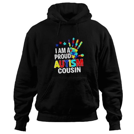 Autism Awareness Day Im A Proud Autism Cousin Neurodiverse Hoodies