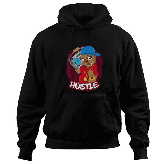 Funny Bear Hustle Hip Hop Money Rap DJ Entrepreneur Cute Bears Hoodies