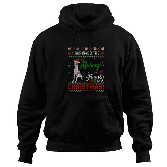 Dog Basenji I Survived The Basenji Dog Family Ugly Christmas Hoodies