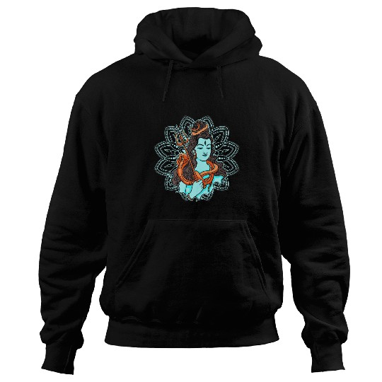 Namaste Yoga Shiva Woman Snake Hinduism India Yoga Buddhism God Chakra Meditation Hoodies
