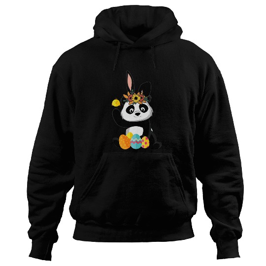 Funny Bear Funny Easter day Cute Panda Bunny Ears Easter Eggs Bear Kids Cute Bears Hoodies