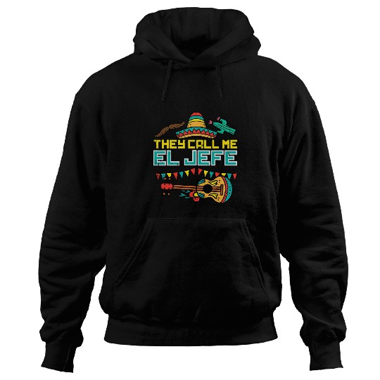 Guitarist They Call Me El Jefe Guitar Cinco De Mayo Music Boys Men Guitar Hoodies