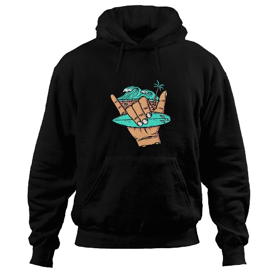 Surf Life good vibess Shaka Hawaii Hang Loose Surfing Beach Summer Hoodies