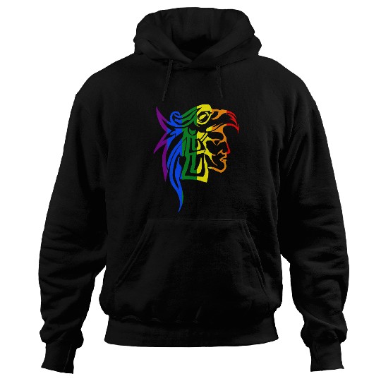 Hispanic LGBTQ Pride Aztec Eagle Warrior Hoodies