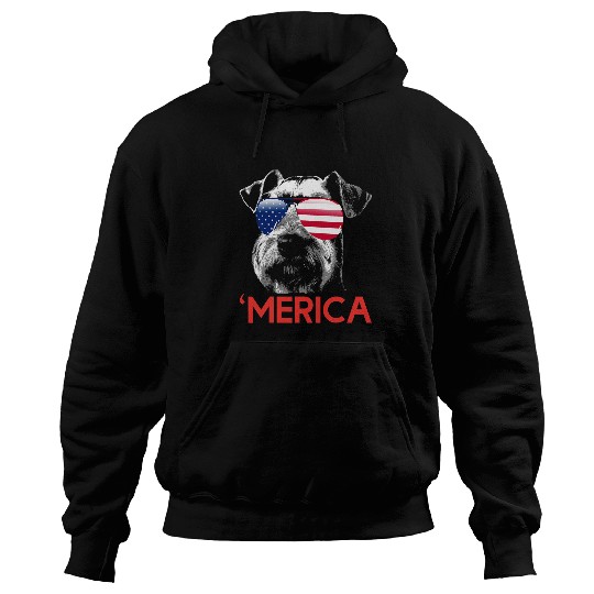 Dog Airedale Terrier Merica Airedale Terrier American Flag 4th of July Hoodies