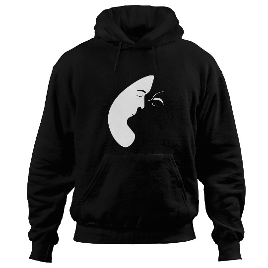 Abstract Line Art Bohemian Romantic Couple Kissing White Ink Hoodies