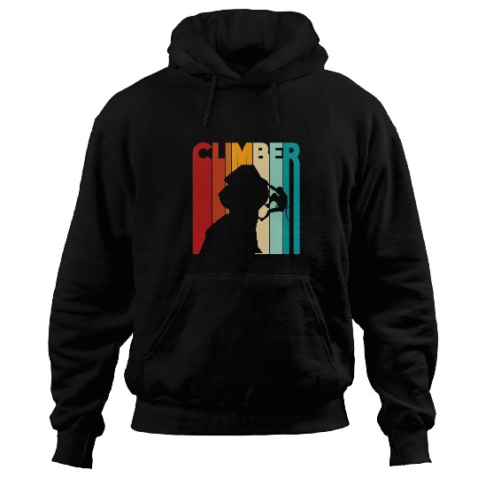 Climbing Climber Rock climbing retro mountain climbing idea Climb Hoodies